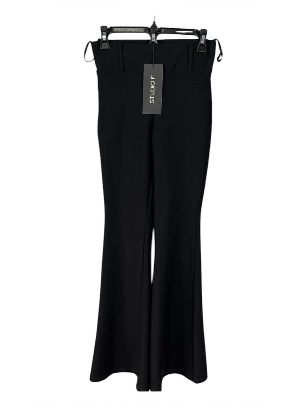 Studio F High Waisted Flare Leggings Pants Black Size USA 2 NWT
